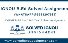 B.Ed IGNOU Assignment