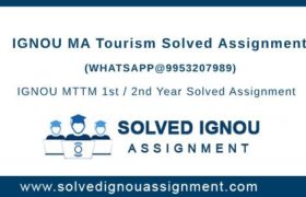 MA Tourism IGNOU Assignment