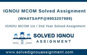 MCOM IGNOU Assignment