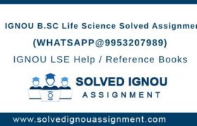 B.Sc Life Science IGNOU Assignment