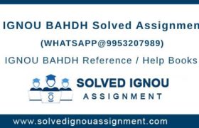 IGNOU BAHDH Solved Assignment