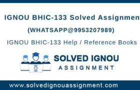 IGNOU BHIC133 Assignment