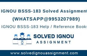 BSSS-183 Solved Assignment